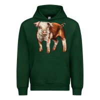 Forest Green Baby Hereford Pig Urban Hoodie - LillyAllenDesigns