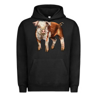 Pigment Black Baby Hereford Pig Urban Hoodie - LillyAllenDesigns