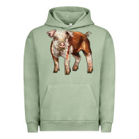 Pigment Oil Green Baby Hereford Pig Urban Hoodie - LillyAllenDesigns