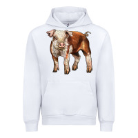 White Baby Hereford Pig Urban Hoodie - LillyAllenDesigns