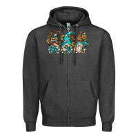 Charcoal Heather western cross gnomes Zipper Hoodie - Zillion Design Studio