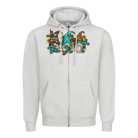 Dove Grey western cross gnomes Zipper Hoodie - Zillion Design Studio
