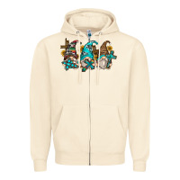 Sandshell western cross gnomes Zipper Hoodie - Zillion Design Studio