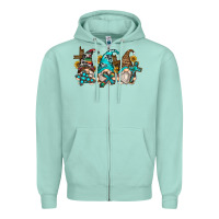 Seafoam western cross gnomes Zipper Hoodie - Zillion Design Studio
