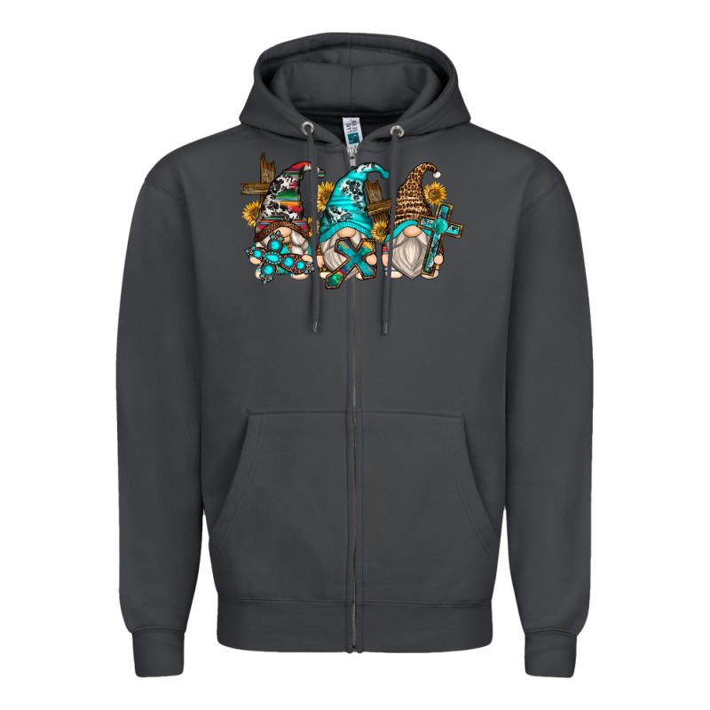 Western Cross Gnomes Zipper Hoodie by Zillion Design Studio | Teevron