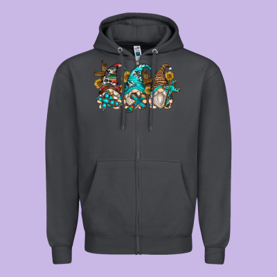 Western Cross Gnomes Zipper Hoodie Designed By Zillion Design Studio