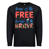 Black home of the free because of the brave Premium Sweatshirt - HRA Design Shop