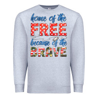Heather Grey home of the free because of the brave Premium Sweatshirt - HRA Design Shop