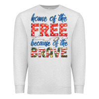 Oatmeal Heather home of the free because of the brave Premium Sweatshirt - HRA Design Shop