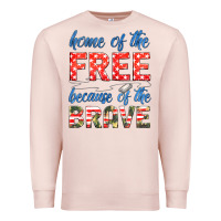 Pale Pink home of the free because of the brave Premium Sweatshirt - HRA Design Shop