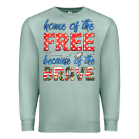 Seafoam home of the free because of the brave Premium Sweatshirt - HRA Design Shop