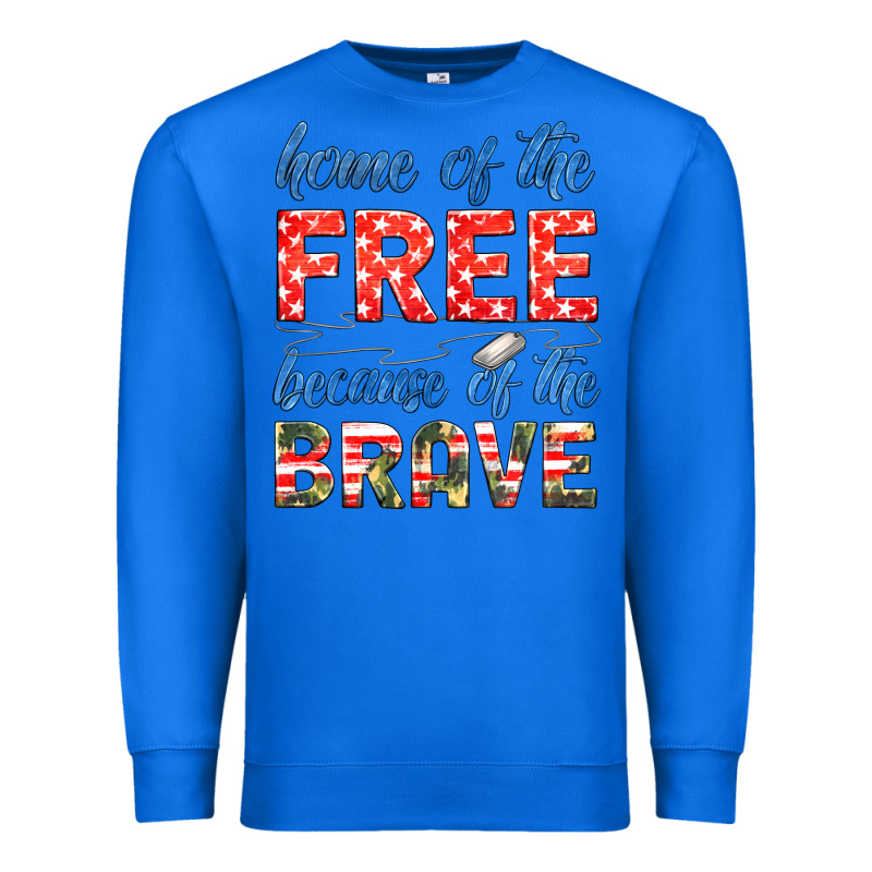 Home Of The Free Because Of The Brave Premium Sweatshirt by HRA Design Shop | Teevron