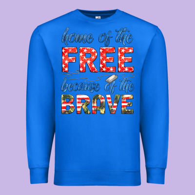 Home Of The Free Because Of The Brave Premium Sweatshirt Designed By Hra Design Shop