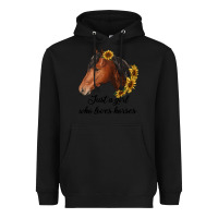 Black just a girl who loves horses Heavyweight Hoodie - RanaPortraitStore