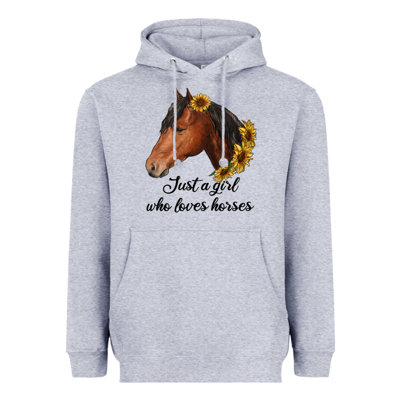 Just A Girl Who Loves Horses Heavyweight Hoodie by RanaPortraitStore | Teevron