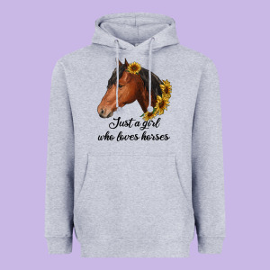 Just A Girl Who Loves Horses Heavyweight Hoodie Designed By Ranaportraitstore