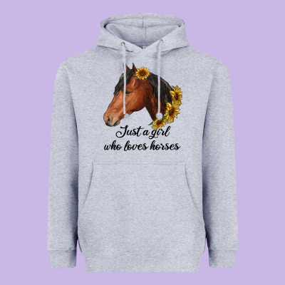 Just A Girl Who Loves Horses Heavyweight Hoodie Designed By Ranaportraitstore