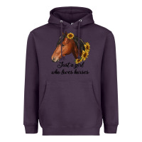 Plum just a girl who loves horses Heavyweight Hoodie - RanaPortraitStore