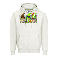 Oatmeal Heather tennis gnomes Zipper Hoodie - Zillion Design Studio