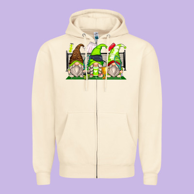 Tennis Gnomes Zipper Hoodie Designed By Zillion Design Studio