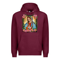 Burgundy lady of guadalupe portrait Premium Hoodie - BarkalooDesign