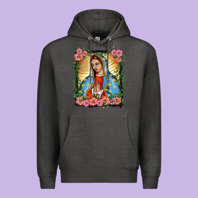 Lady Of Guadalupe Portrait Premium Hoodie Designed By Barkaloodesign