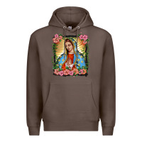 Coffee lady of guadalupe portrait Premium Hoodie - BarkalooDesign