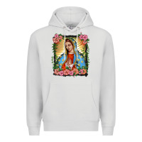 Dove Grey lady of guadalupe portrait Premium Hoodie - BarkalooDesign