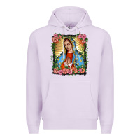 Lilac lady of guadalupe portrait Premium Hoodie - BarkalooDesign