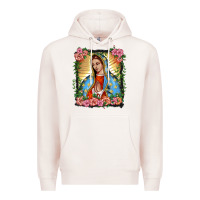 Pale Pink lady of guadalupe portrait Premium Hoodie - BarkalooDesign