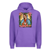 Purple lady of guadalupe portrait Premium Hoodie - BarkalooDesign