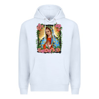 White lady of guadalupe portrait Premium Hoodie - BarkalooDesign