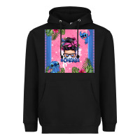 Black ohana stitch messy bun Heavyweight Hoodie - Zillion Design Studio