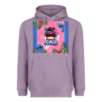Lavender ohana stitch messy bun Heavyweight Hoodie - Zillion Design Studio