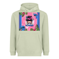 Matcha ohana stitch messy bun Heavyweight Hoodie - Zillion Design Studio