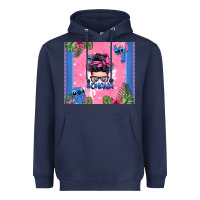 Navy ohana stitch messy bun Heavyweight Hoodie - Zillion Design Studio
