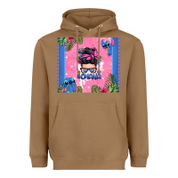 Toasted Coconut ohana stitch messy bun Heavyweight Hoodie - Zillion Design Studio