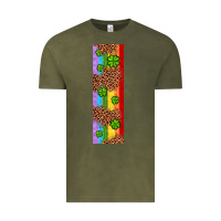 Vintage Olive St. Patrick's Day Western Shamrock Leopard Rainbow Vintage Tee - Artiststas