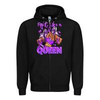 Black fight like a queen lupus awareness afro girl sneak Zipper Hoodie - RanaPortraitStore