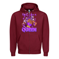 Burgundy fight like a queen lupus awareness afro girl sneak Zipper Hoodie - RanaPortraitStore