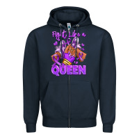 Navy fight like a queen lupus awareness afro girl sneak Zipper Hoodie - RanaPortraitStore