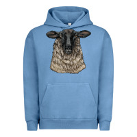 Pigment Pebble Blue Suffolk Sheep Head Urban Hoodie - LillyAllenDesigns