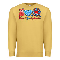 Antique Gold peace love america Premium Sweatshirt - HRA Design Shop