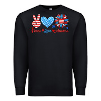 Black peace love america Premium Sweatshirt - HRA Design Shop