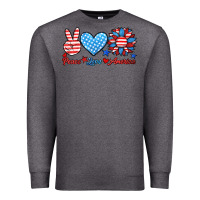 Charcoal Heather peace love america Premium Sweatshirt - HRA Design Shop