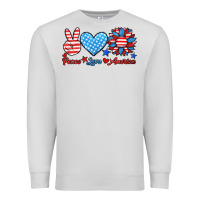 Dove Grey peace love america Premium Sweatshirt - HRA Design Shop