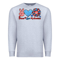 Heather Grey peace love america Premium Sweatshirt - HRA Design Shop