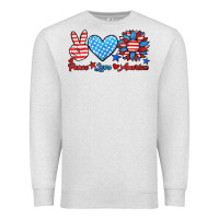 Oatmeal Heather peace love america Premium Sweatshirt - HRA Design Shop