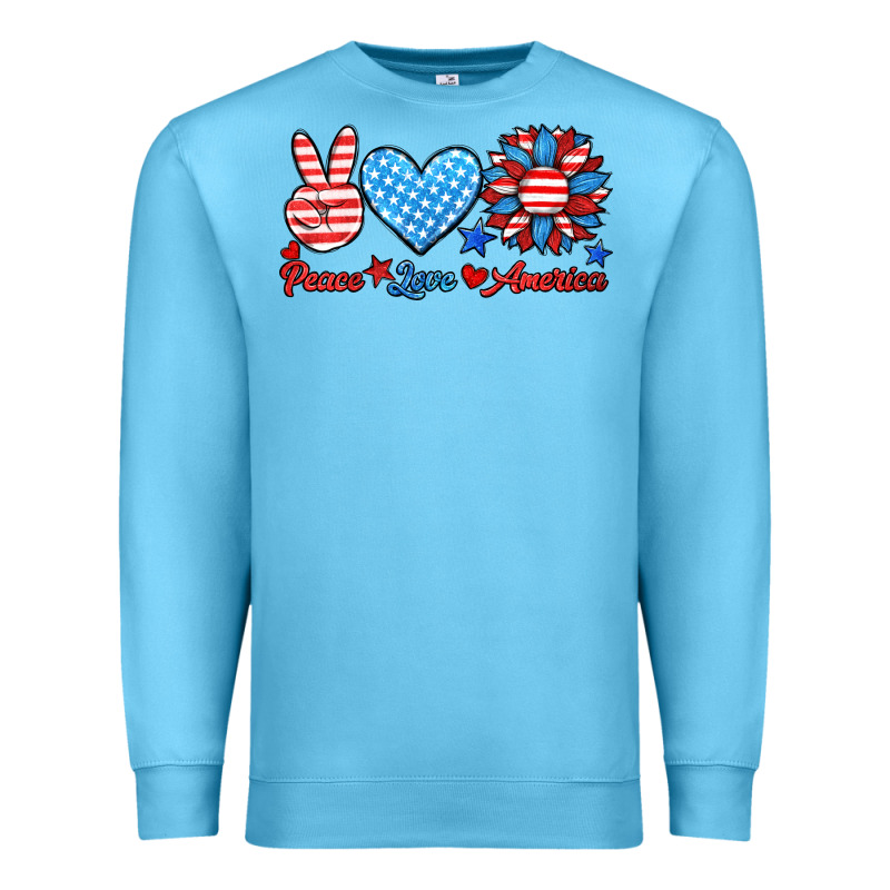 Peace Love America Premium Sweatshirt by HRA Design Shop | Teevron