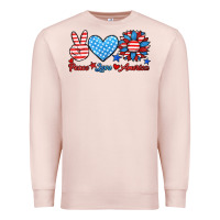 Pale Pink peace love america Premium Sweatshirt - HRA Design Shop